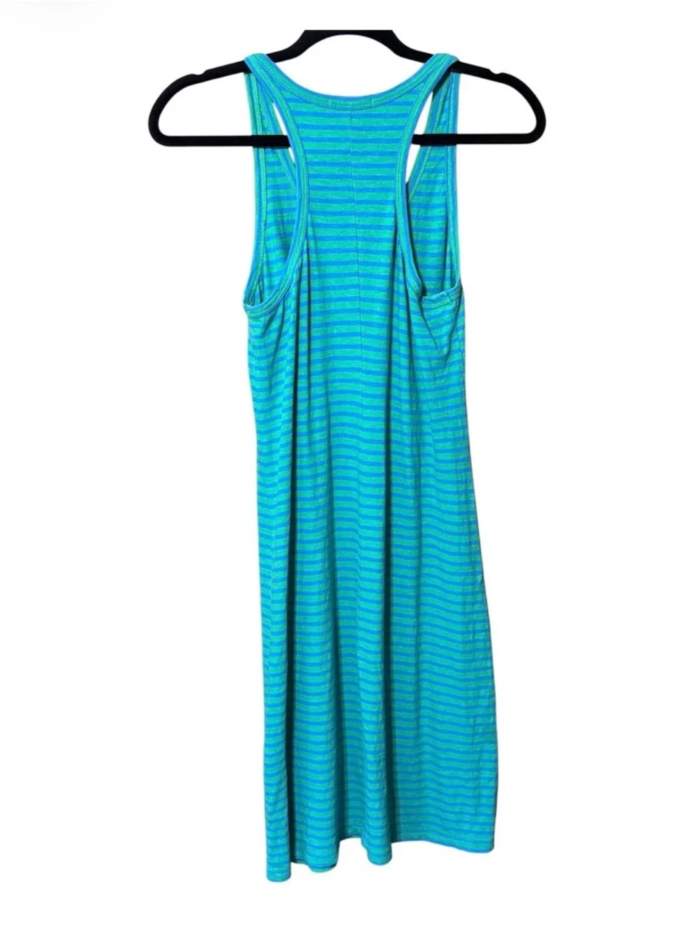 J.Crew Green Blue Striped Racerback Cotton Tank Dress Small